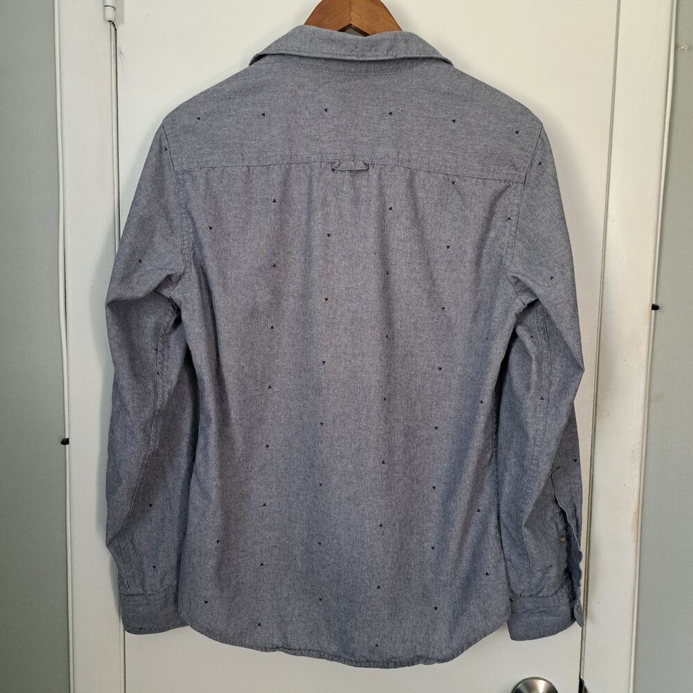 Urban Pipeline Button Down Shirt Triangle Pattern Blue Vintage Wash Men's Small - Picture 2 of 8